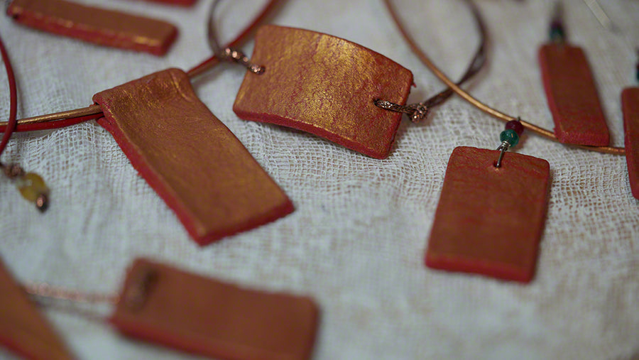 red gold clay jewelry
