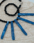 Captivating Necklace: Black Agate & Blue-White Clay
