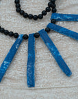 Captivating Necklace: Black Agate & Blue-White Clay
