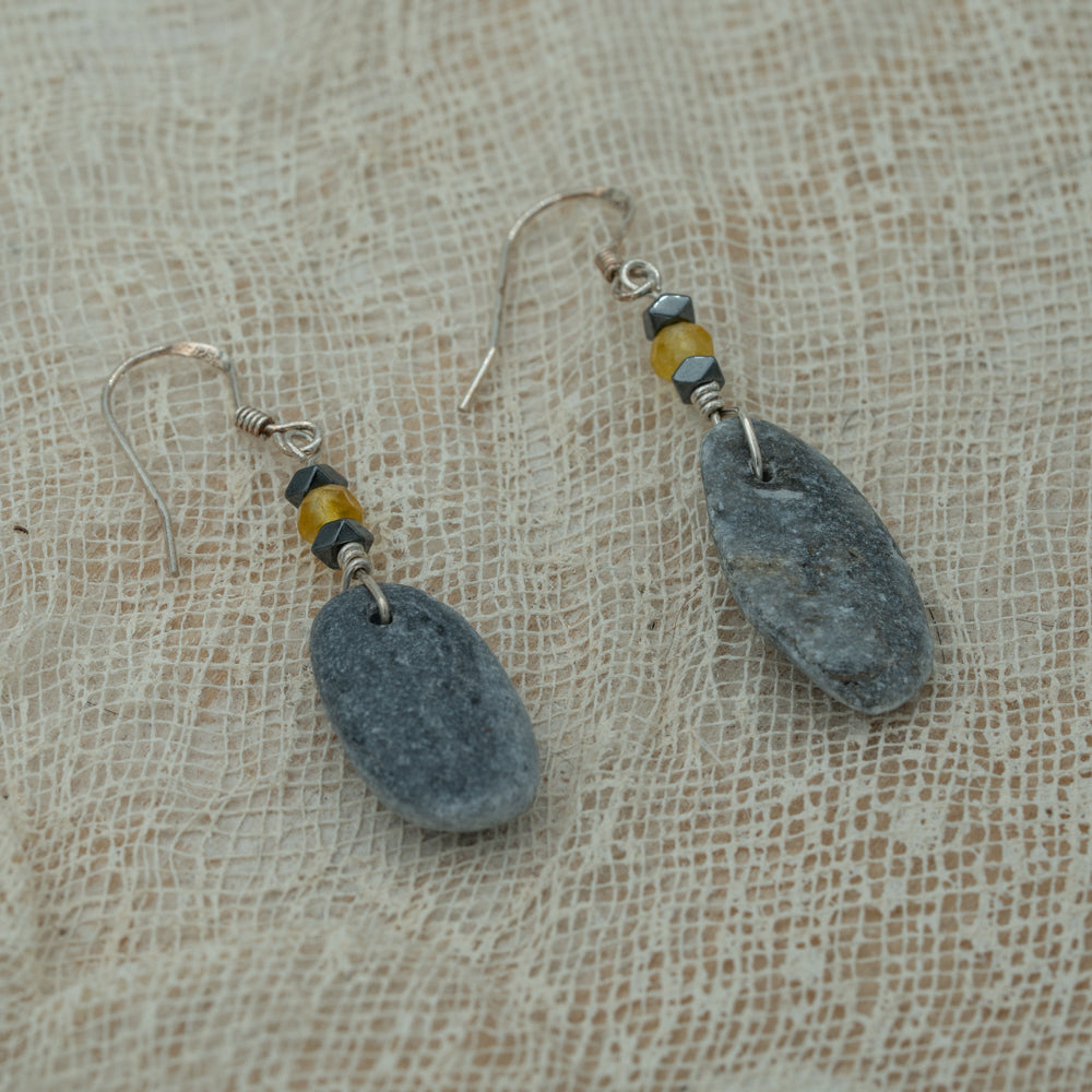 Sea pebble earrings