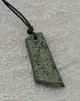 Unisex black - green pendant with clay