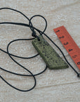 Unisex black - green pendant with clay