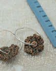 Silver Hoop earrings with crochet flower