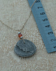 Sea pebble pendant with silver chain