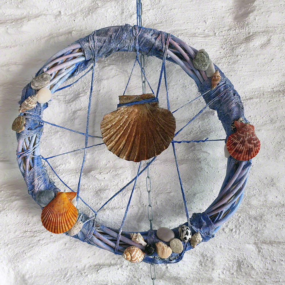 decorative fishing net wreath Seashell wreath
