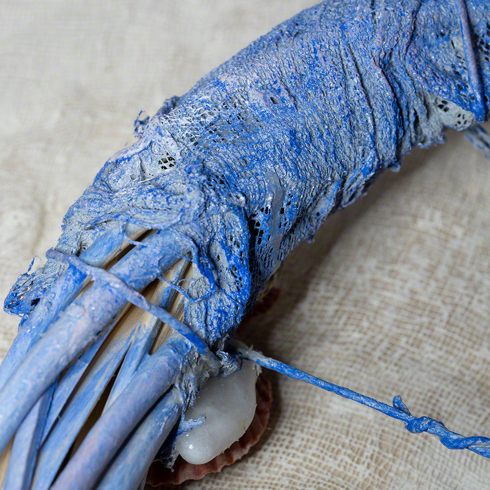 decorative wreath with seashells and pebbles