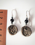 Black – gold handmade clay earrings