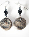 Black – gold handmade clay earrings