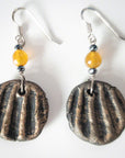 handmade black gold clay earrings