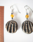 handmade black gold clay earrings
