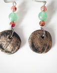 Black – gold handmade clay earrings