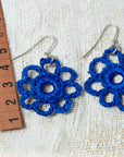 crochet blue earrings flower Inkea