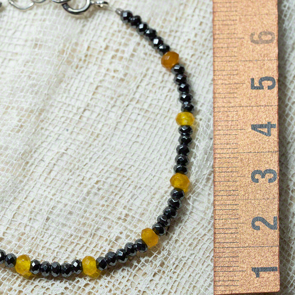 handmade bracelet hematite agate silver