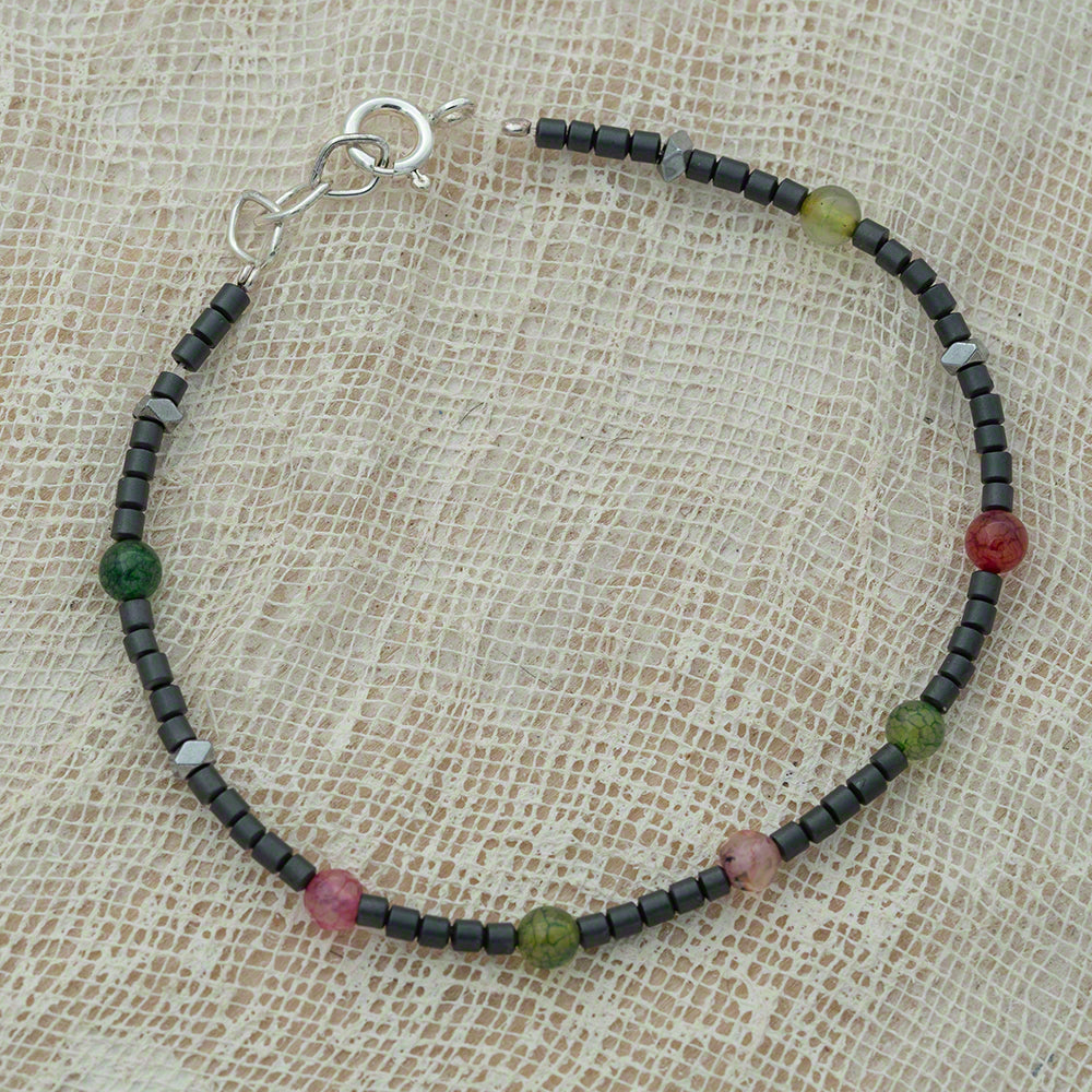 hematite agate beads bracelet
