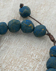 bracelet with handmade beads blue - yellow