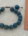 bracelet with handmade beads blue - yellow