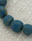 bracelet with handmade beads blue - yellow