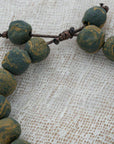 Clay bracelet with green-yellow handmade beads