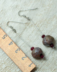 earrings with handmade clay beads agate