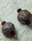 earrings with handmade clay beads agate