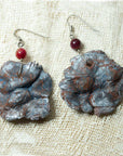 handmade clay earrings agate silver