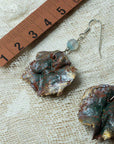 Green gold terracotta irregular clay earrings