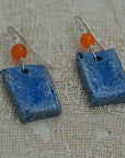 Handmade blue clay earrings