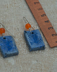 Handmade blue clay earrings