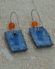 Handmade blue clay earrings