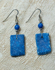 Handmade blue clay earrings