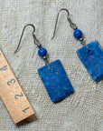 Handmade blue clay earrings