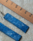 blue white clay earrins