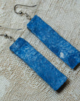 blue white clay earrins