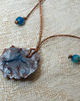 Blue silver terracotta irregular clay pendant