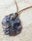 Blue silver terracotta irregular clay pendant