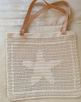 Handmade crochet bag starfish beige