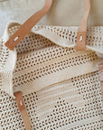 Handmade crochet bag starfish beige
