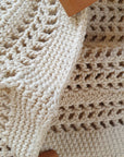 Handmade crochet bag starfish beige
