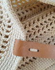 Handmade crochet bag starfish beige