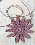 crochet flower pendant