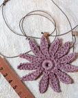 crochet flower pendant