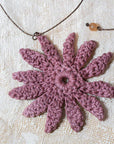 crochet flower pendant