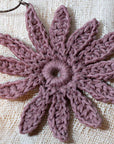 crochet flower pendant