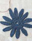 crochet flower pendant