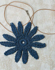 crochet flower pendant