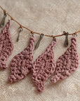 handmade crochet pendant with leaves