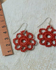 Handmade flower crochet earrings