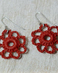 Handmade flower crochet earrings