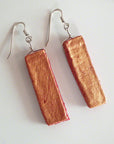 handmade red gold clay earrings