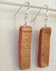 handmade red gold clay earrings